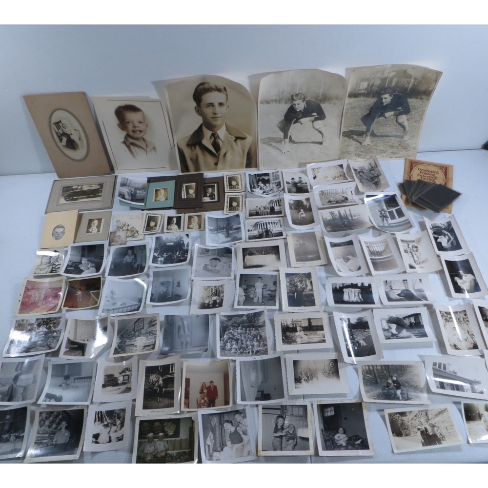 Lot of 166 Vintage 1910s-1960s Family‎ Children Photos Snapshots & Negatives B&W